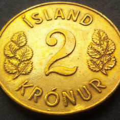 Moneda 2 KRONUR / COROANE - ISLANDA, anul 1966 *cod 2531 = mai rara!