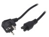 Cablu de Alimentare 3x0,75mm2 cu Ștecăr &icirc;n Unghi și Conector IEC C5, Akyga