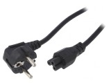 Cablu de Alimentare 3x0,75mm2 cu Ștecăr &icirc;n Unghi și Conector IEC C5, Akyga