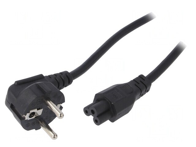 Cablu de Alimentare 3x0,75mm2 cu Ștecăr &icirc;n Unghi și Conector IEC C5