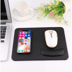 Incarcator Wireless Samsung Galaxy S8+ Tip Mouse Pad 2-in 1 Negru foto