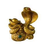 Sarpe Feng Shui Auriu cu Pepita - Obiect Decorativ Casa, Noroc, Abundenta, Prosperitate, Zodiac Chinezesc, Decoratiuni Interioare