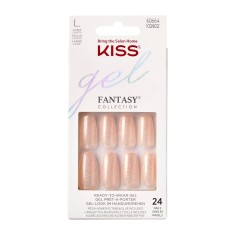 Unghii false Fantasy Glitter Rock Candy Long Coffin, 24 bucati, Kiss