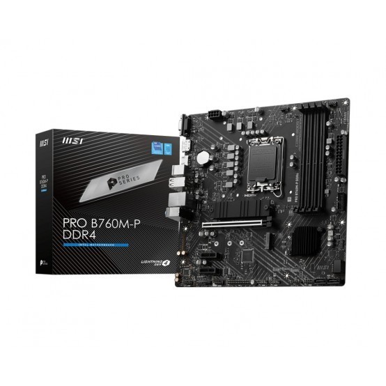 Placa de baza PRO B760M-P DDR4, Intel B760, Socket 1700, mATX &quot;7E02-001R&quot;