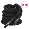 VidaXL Fr&acirc;nghie de luptă neagră, 15 m, 11 kg, poliester 94268