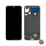 Display cu Touchscreen MP compatibil cu Samsung Galaxy A50 A505 cu Rama Versiune OLED Negru