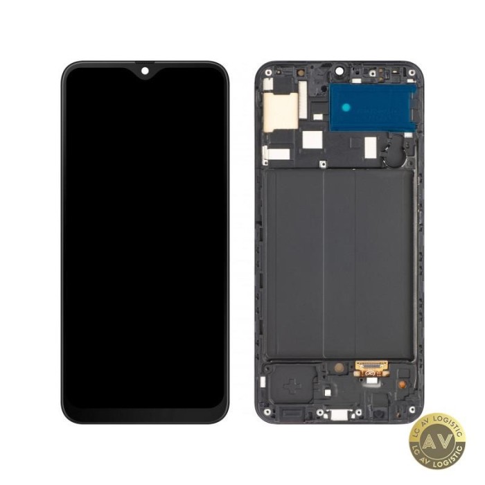Display cu Touchscreen MP compatibil cu Samsung Galaxy A50 A505 cu Rama Versiune OLED Negru