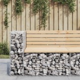 VidaXL Bancă de grădină design gabion, 92x71x65,5cm, lemn masiv de pin