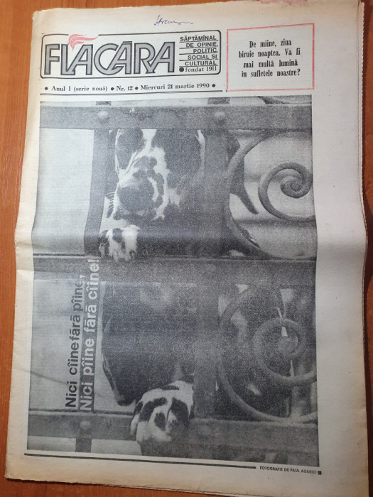 flacara 21 martie 1990-art. ne vindem tara?,3 luni de la revolutie