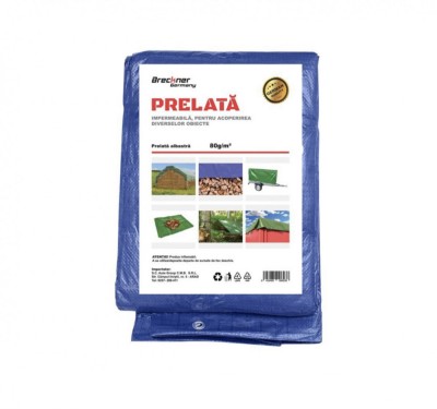 Prelata cu ochiuri de prindere 80g/m2 albastra 4x5m foto