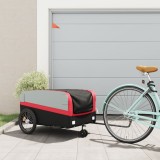 Remorcă pentru biciclete, negru și roșu, 45 kg, fier