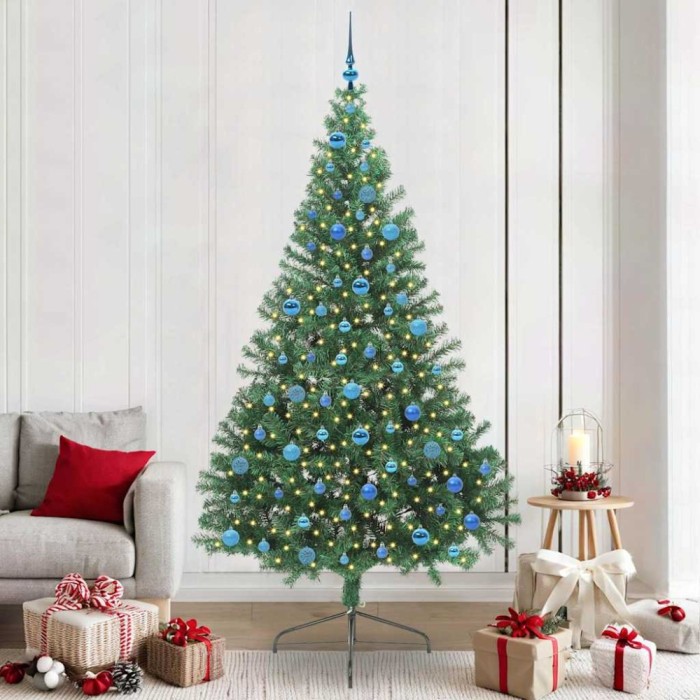 vidaXL Pom de Crăciun artificial pre-iluminat Verde 240 cm PVC 3397044