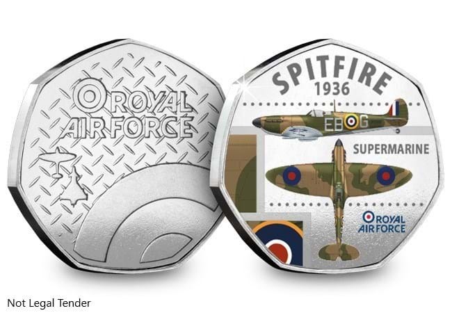 Marea Britanie - SPITFIRE ROYAL AIR FORCE 50p - Medalie/Moneda Comemorativa