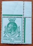 ANGLIA(U.K)-1929--''KING-GEORGE V''-''UPU-Val de ( 1/2) margine de coala-(CAT-MI-4e)Nestampilat-Vezi-Scan poze si catalog.
