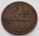 Germania, 1 Heller 1820 , Frankfurt, Europa