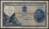 Romania -Banconta 5000 lei 1940 supratipar