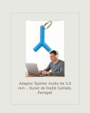 Adaptor Splitter Audio de 3,5 mm &ndash; Sunet de &Icirc;naltă Calitate, Partajat!