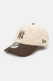 New Era sapca culoarea bej, neted, 60595308