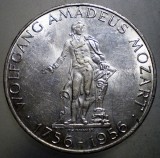 F.596 AUSTRIA MOZART 25 SCHILLING 1956 XF ARGINT