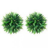 VidaXL Mingi artificiale din lemn de cimiș cu lumini LED 2 buc Verde