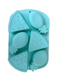 Forma din silicon pentru briose si biscuiti, forma ananas, 6 alveole,26x17x3 cm