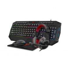 Kit gaming 4 in 1 Havit Gamenote KB501CM, Tastatura, mouse, casti si mousepad, conexiune USB, Negru foto