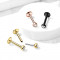 Piercing pentru barbie, buze sau ureche, din o?el 316L - cristal intr-o luneta rotunda, 6 mm, fara filet - Culoare: Aramiu