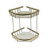Etajera de colt pentru baie, din aluminiu, 2 rafturi, bronz, 220 x 220 x 305 mm