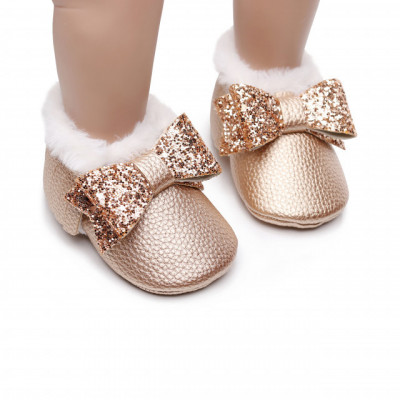 Pantofiori aurii imblaniti - Shine (Marime Disponibila: 12-18 luni (Marimea 21 foto