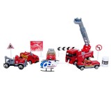 Vehicule de Pompieri cu schelet metalic, set 6 piese, 1:87, ATU-080309, Oem