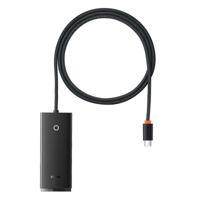 Baseus - Hub Adapter Lite Series (WKQX030401) - USB-C to 4x USB 3.0, Type-C, 1m - Black foto