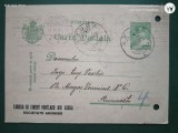 Regalitate Romania ,carte postala circulata,corepondenta financiar -comerciala Fabrica de ciment Portland