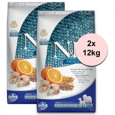 Farmina N&amp;amp;amp;D dog OCEAN Adult Medium &amp;amp;amp; Maxi Codfish and Orange 2 x 12 kg foto