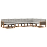 vidaXL Set de canapele de exterior 8 pcs Natural și gri deschis 3381611