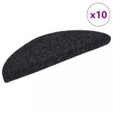 VidaXL Covorașe scări autoadezive, 10 buc., negru, 56x17x3 cm, punch