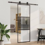 vidaXL Ușă glisantă Negru 76 x 205 cm Sticlă securizată, Aluminiu 42012460