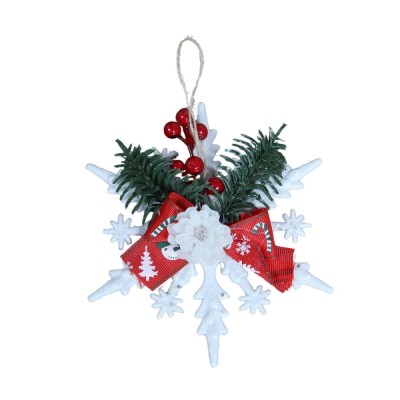 Decoratiune Craciun, tip fulg de zapada, alb, 13 cm, SY23YKL-WYM-0002 foto