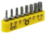 Kit Capete Surubelnita Torx 30mm C.K, Fixare 1/4 (6.3mm)