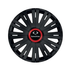 Set 4 capace roti Negre Cu Inel Rosu Active R15 pentru gama auto SsangYoung