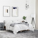VidaXL Cadru de pat, stejar afumat 120x190 cm lemn prelucrat și metal