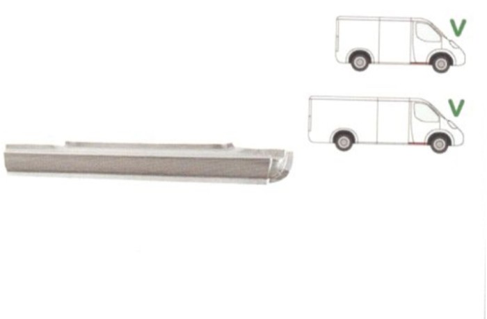 Prag MERCEDES VITO/ VIANO (W639), 01.2003-2015, partea dreapta, sub usa fata; lungime 1190 mm,