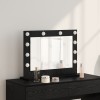 VidaXL Oglindă de toaletă cu lumini LED Stejar negru 60x45x18 cm