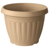 Ghiveci din plastic Critex Infinity, interior / exterior, rotund, crem, 36 x 26.5 cm