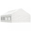 Foișor vidaXL Alb 8.92x5.88x3.75 m Polietilenă, Cadru Fier, Protectie UV, 10 Pereți Laterali, Fermoar, Cort Evenimente Gradina