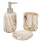 Set Baie Ceramică, Model Efect de Lemn, 3 Piese, Multicolor