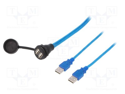 Cablu adaptor USB 2.0 ENCITECH 1,5m cu capac de protecție IP67 foto