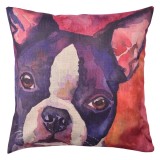 Cumpara ieftin Fata perna poliester rosu violet Catelus 43x43 cm