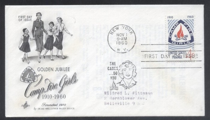 United States 1960 Camp fire girls FDC K.602
