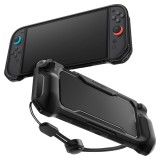 Husa Nintendo Switch 2 cu lanyard Spigen Rugged Armor, negru