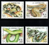 Somalia 1994, Mi #528-531**, fauna, reptile, serpi, MNH, cota 8 &euro;!